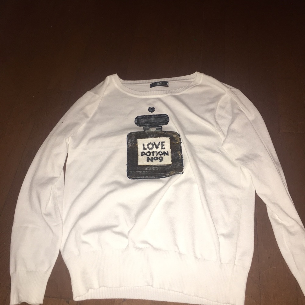 White love potion sweater